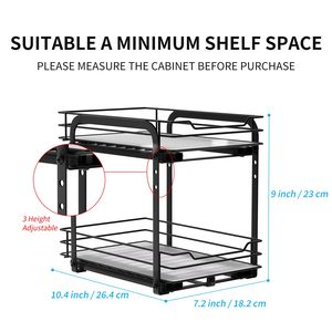 Étagère à épices <span class=keywords><strong>extensible</strong></span> à 2 niveaux pour lave-vaisselle Étagère d'évier relevable pour armoires de cuisine Supports de rangement pour la cuisine - Product Image 2