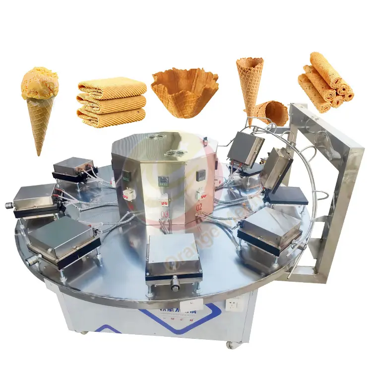 Cône de crème glacée bien utilisé semi-automatique faisant la machine de rouleau d'oeufs