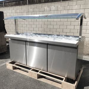 Insalatiera <span class=keywords><strong>refrigerata</strong></span> in acciaio inossidabile/tavolo per alimenti freddi con protezione per starnuti, coperchio della padella e scivolo per vassoio - Product Image 2