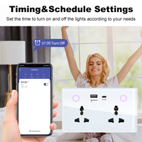 Prise murale universelle connectée UBARO avec USB Type-C pour prise d'alimentation WiFi 16A compatible Alexa & Google Home ABS 250V avec fonction de minuterie