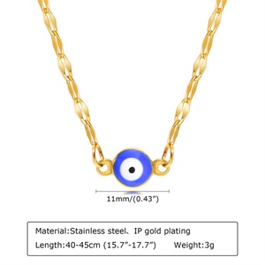Collar de Joyería Fina de Moda, Collar Personalizado con Dije de Ojo de Diablo Esmaltado - Product Image 2