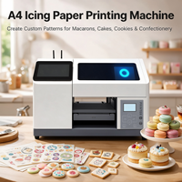 Imprimante DIY A4 CMYK à encre comestible pour papier glacé, bonbons, macarons, biscuits, machine d'impression de motifs alimentaires personnalisés avec découpeur