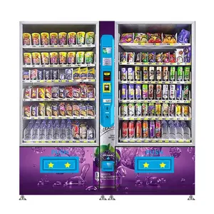 Máquina expendedora completamente automática, máquina expendedora de doble armario para bebidas frías, sistema de refrigeración