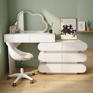 Modern Makeup <b>Vanity</b> <b>Table</b> With Cloud Shape <b>Mirror</b> Storage Desk For Bedroom Furniture - Product Image 2