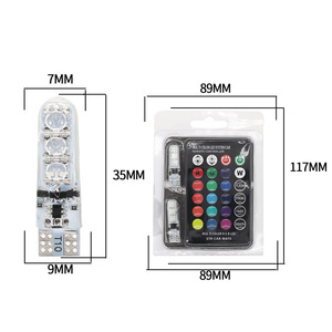 Éclairage LED de plaque d'immatriculation T10 RGB à sept couleurs en silicone, petit éclairage clignotant pour moto, fourni par l'usine - Product Image 4