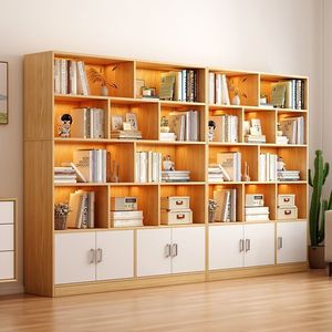 Librería Moderna <span class=keywords><strong>de</strong></span> <span class=keywords><strong>Madera</strong></span> <span class=keywords><strong>de</strong></span> Múltiples Niveles, para Piso y Pared, para Almacenamiento en Oficina y Sala <span class=keywords><strong>de</strong></span> Estar - Product Image 2
