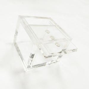 4pcs nhỏ đầy màu sắc Acrylic từ hộp với nắp trượt hiển thị nhà văn phòng trang trí trong suốt vuông <span class=keywords><strong>Cube</strong></span> hộp lưu trữ - Product Image 6
