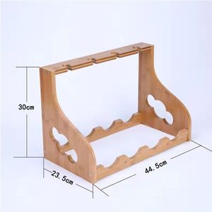 Support à vin en bambou naturel, porte-bouteilles, séchoir à verres, présentoir <span class=keywords><strong>de</strong></span> comptoir, décoration pour la maison, la cuisine et le bar - Product Image 2