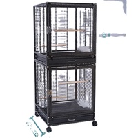 Grande cage à oiseaux en métal multifonctionnelle empilable pour l'élevage de perroquets