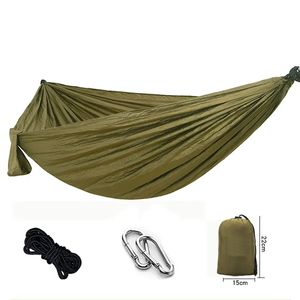 <span class=keywords><strong>Hamac</strong></span> de camping double en nylon avec sangles d'attache aux arbres, design suspendu pour l'extérieur, pour le confort et le style - Product Image 5