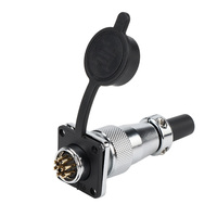 Conector Hembra Redondo de Latón con Enchufe de Aviación WS16, Cable de Conexión para Sistema de Energía Solar Automotriz de 2-10 Pines.