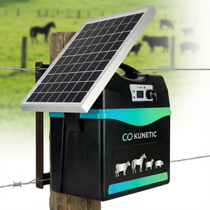 Kit de clôture électrique solaire 12KV Haute tension Impulsions Énergisant <span class=keywords><strong>pour</strong></span> la sécurité des fermes et le contrôle du bétail avec écran LCD étanche - Product Image 1