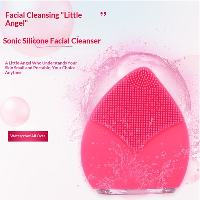 Silicone Facial Cleanser Electric Face Washing Brush Ultrasonic Pore Cleaning Waterproof AMB206 Model Unisex Drop Shipping