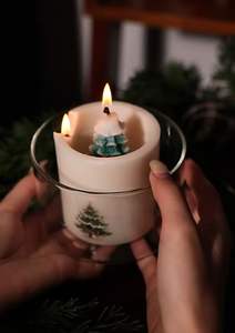 FRHY Vente en gros 2025 Nouvelle bougie <span class=keywords><strong>spirale</strong></span> colonne creuse parfumée avec <span class=keywords><strong>sapin</strong></span> intégré pour Noël Nouvel An Thanksgiving - Product Image 5