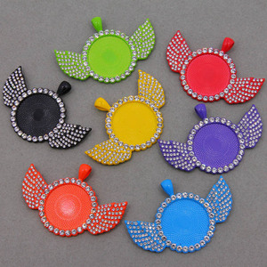 Cadeaux de fête des mères 2023 cercles de mode aile d'<span class=keywords><strong>ange</strong></span> ovale <span class=keywords><strong>camée</strong></span> Cabochon cristal pendentif Base pour bijoux photo - Product Image 6