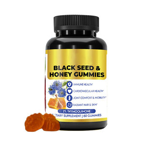 Gummies véganes pressées à l'or de graines de cumin noir, marque privée OEM, pour la croissance des cheveux (supplément) - Product Image 1