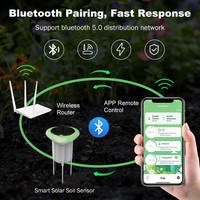 Testeur intelligent de l'humidité du sol avec Wi-Fi et Bluetooth, alimenté par énergie solaire, avec testeur de température, d'humidité et d'EC pour la plantation en jardin