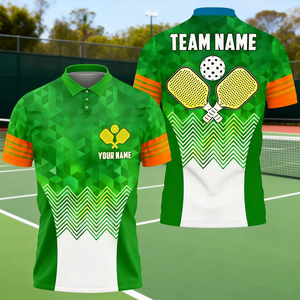 Kaos Polo Golf Pria, Seragam Tenis Pickleball Custom, Cepat Kering, Polyester, Sablon Sublimasi Grosir - Product Image 1
