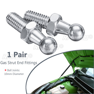 2pcs Universal Silver <b>Boot</b> Bonnet Gas Strut End Fitting 10mm M8 Ball Pin Joint Valve <b>Spring</b> - Product Image 1
