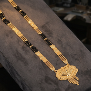 Mangalsutra plaqué or 24 carats, bijoux de mariage, bijoux traditionnels, pendentif Mangalsutra pour femmes, plaqué or, or laminé - Product Image 2