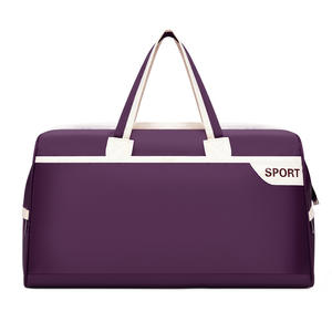 Bolsa de lona de viaje unisex, 20-35L, resistente al agua, bolsa deportiva para exteriores, para uso diario, negro, rojo, morado, azul, Color sólido, YZ6683 - Product Image 5