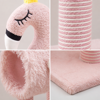 Arbre à chat rose flamant rose, tunnel pour chat, griffoir, lit en peluche, structure d'escalade en sisal pour chats d'intérieur