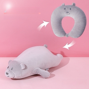 U-förmiges Kissen, 2-in-1, verformbares Nackenkissen, weich und elastisch, geeignet für Zuhause und auf Reisen, Kinderspielzeug - Product Image 4