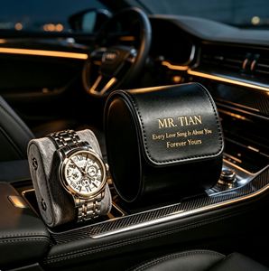 Personalized Luxury PU Leather Handmade Watch Travel Case Custom Laser Engrave Name <b>Romantic</b> <b>Gift</b> Boyfriend <b>Husband</b> Anniversary - Product Image 1