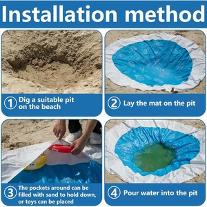 Tapis de jeu aquatique pour enfants, bleu ciel, en PVC, pliable, pour l'extérieur, la plage, antidérapant, résistant à l'humidité, pour 0 à 24 mois, unisexe - Product Image 3