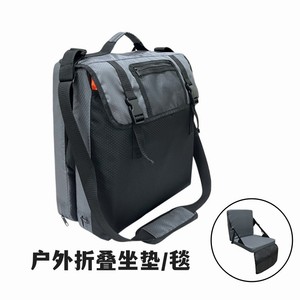 Cojín de Asiento Plegable para Exteriores, Manta de Tela Oxford, Tapete de Camping Portátil para una Persona, Rectangular, Negro y Gris - Product Image 1