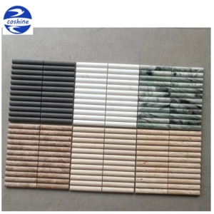 Nouveau design chine usine 3d courbe cannelée bande gris jet d'eau marbre mosaïque carrelage pour cuisine salle de bain mur dosseret <span class=keywords><strong>douche</strong></span> - Product Image 4