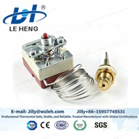 Thermostat à tube capillaire certifié CE pour fours domestiques, de cuisine et de restauration commerciale, dispositifs de chauffage, réinitialisation manuelle avec raccord à écrou