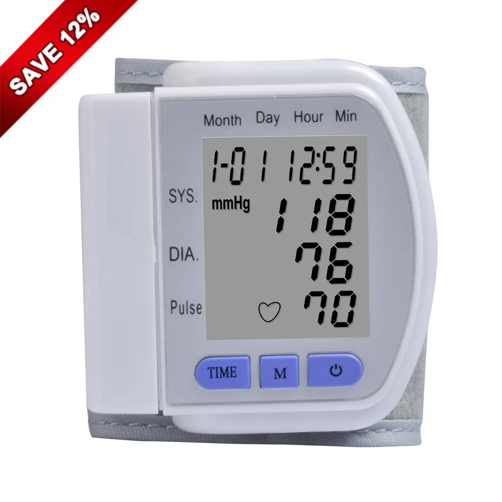 CE approvato completamente automatico digitale digitale digitale sfigmomanometro BP Monitor da polso misuratore di pressione sanguigna facile da usare