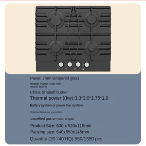 Hot Sale Custom Kitchen Gas Stove Italian Kitchen Enamel Ceramic <b>Glass</b> Cast Iron Parts Electric Solar Power for Outdoor Cooking - Product Image 2