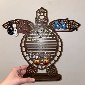 Handmade khắc hình lục giác bằng gỗ rùa bông tai trang sức hiển thị & Lưu trữ Giá Treo Tường món quà kỷ niệm uinen 1541 - Product Image 2