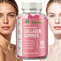 Gummies de Collagène Peptidique 60 Biotine Vitamine C E Zinc Saveur Fraise Naturelle Cheveux Peau Ongles Articulations Immunité Beauté Quotidienne