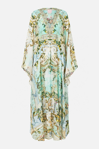 Vestido Largo de Seda Australiana <span class=keywords><strong>Camila</strong></span> con Cuello en V, Manga Larga, Estampado Floral, Satinado, Casual, Estilo Imperio, Estampado Digital, Lavable, Estilo Étnico - Product Image 4