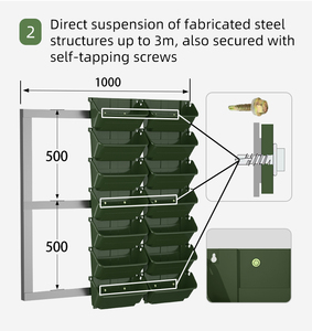 Maceta de Jardín Grande de Plástico Ecológica, Maceta Colgante de Pared para Exteriores, Maceta Vertical Apilable para Interiores, Serie GARDEN - Product Image 4