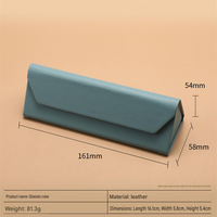 Étui à lunettes rigide en PU grain litchi, pliable, petit format, personnalisable avec logo, pour la mode