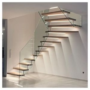 Escalera Flotante Personalizada, Escalera Flotante Contemporánea Minimalista, Escalera Flotante con Viga <span class=keywords><strong>de</strong></span> Acero Reforzado <span class=keywords><strong>para</strong></span> Interiores - Product Image 3