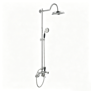<span class=keywords><strong>Robinet</strong></span> <span class=keywords><strong>de</strong></span> douche mural en laiton massif chromé poli, style traditionnel, <span class=keywords><strong>avec</strong></span> trois poignées, <span class=keywords><strong>douchette</strong></span> à main en céramique blanche et noire - Product Image 1