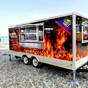 Gerobak Makanan Lengkap dengan Dapur, Trailer BBQ Aluminium 13ft-16ft & Truk Peralatan untuk Restoran dan Toko Makanan - Product Image 1