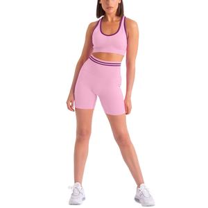 Conjuntos de Yoga Personalizados para Mujer, Sujetador Deportivo Sin Costuras, Múltiples Colores Disponibles, Conjunto de Gimnasio de 2 Piezas, Conjuntos de Shorts de Yoga Sin Costuras para Mujer - Product Image 3