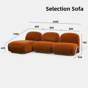 HJ HOME Salon Sièges Tacchini <span class=keywords><strong>Victoria</strong></span> Canapé modulable Canapé d'angle incurvé Canapé 3 places en tissu avec chaise longue - Product Image 3