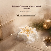 Lot de 8 bombes de bain flocon de neige transfrontalières 30g par pièce, parfum boisé de Noël, hydratantes, aromathérapie, bicarbonate de sodium