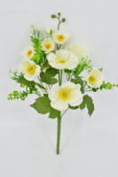 10 Tangkai Bunga Poppy Papaver Gaya Eropa untuk Dekorasi Tengah Meja, Bunga Sutra Realistis 48cm Warna Ivory untuk Natal, Komersial, Lembut