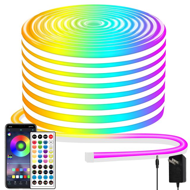 Smart APP Control LED Neon Light Strips USB Waterproof Full Kit for Gaming Room & Christmas