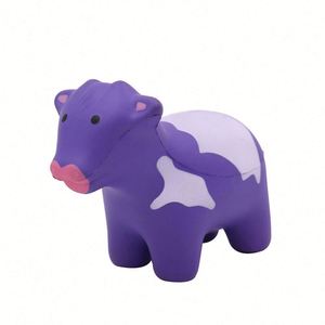 PU Foam Purple Cow Shape Stress Ball Custom Logo Promotional Stress Toys - Product Image 1