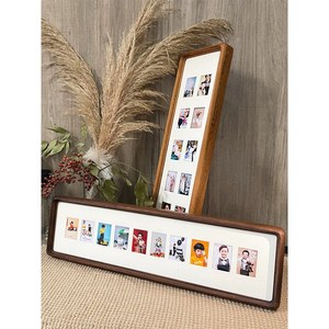 Wood Photo <b>Frame</b> 10 Grid 1 Inch Solid Walnut Rectangle Tabletop Children Baby Record Display New Chinese Style - Product Image 5