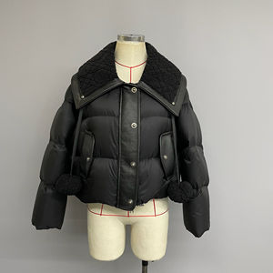 Veste d'hiver imperméable noire pour femme, sur mesure, rembourrée à 90 % de duvet de <span class=keywords><strong>canard</strong></span> blanc - Product Image 1